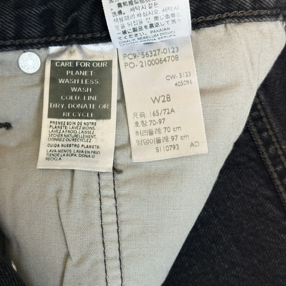 LEVI'S 501 BLACK Denim Short High Rise Fitted Through Hip Size W28 New With Tags - Picture 5 of 15